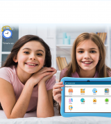 Tablet Oukitel OT6 Kids con pantalla grande y carcasa protectora de color.