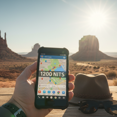 Movil con pantalla visible al sol