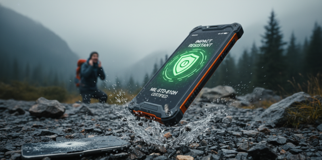 Smartphone Oukitel WP60 sumergido en agua cristalina realizando una fotografía subacuática de arrecifes.