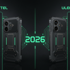 Tabla técnica comparativa oukitel vs ulefone mostrando diferencias en capacidad de batería y potencia de sonido industrial.