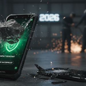 Comparativa visual oukitel vs blackview mostrando un móvil Oukitel WP60 resistiendo agua y golpes frente a un modelo convencional.