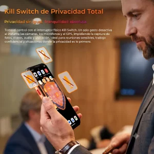 Kill Switch de privacidad del Oukitel WP500 Ultra Thermal desactivando cámaras, micrófono y GPS