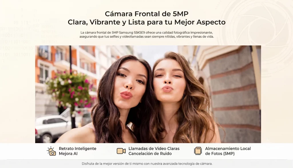 Cámara frontal de 5 MP del Oukitel C62