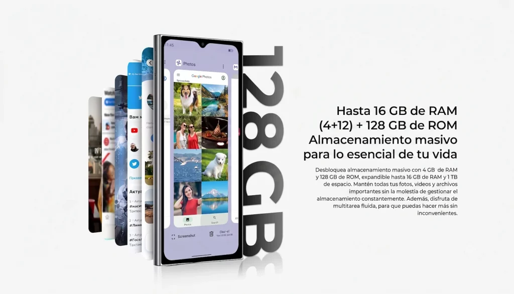 Memoria del Oukitel C62: 128 GB y hasta 16 GB de RAM