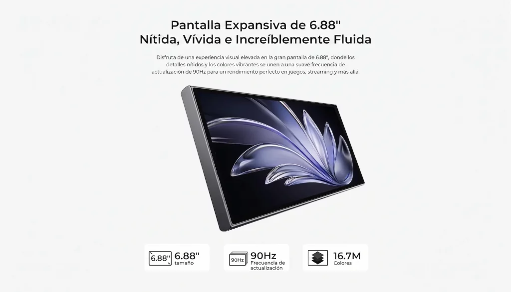 Pantalla de 6,88 pulgadas a 90 Hz del Oukitel C62