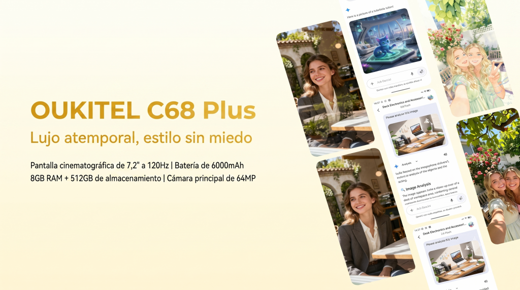Oukitel C68 Plus con pantalla de 7,2 pulgadas a 120Hz, batería de 6000 mAh y cámara de 64 MP