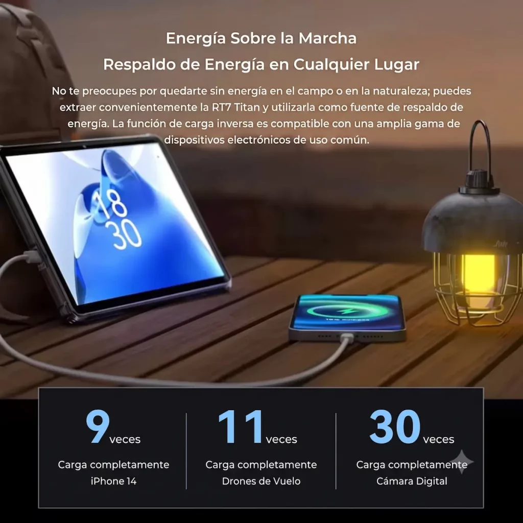 Carga inversa del Oukitel RT7 Titan 5G