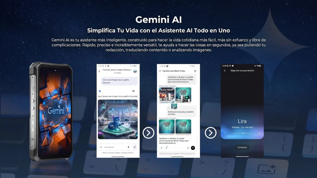 Asistente Gemini IA en el Oukitel WP100 Plus